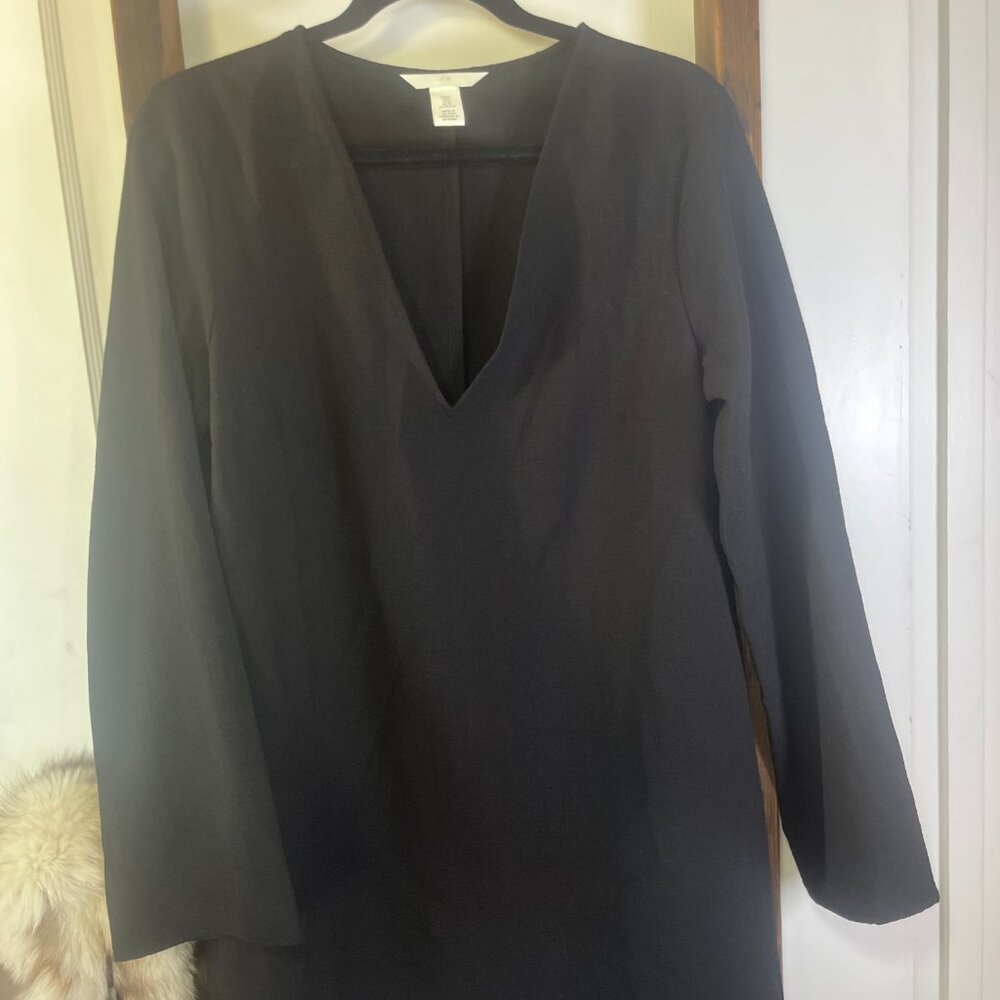H&M Black Long Sleeve Mod Mini Dress - Size Medium - Picture 2 of 4